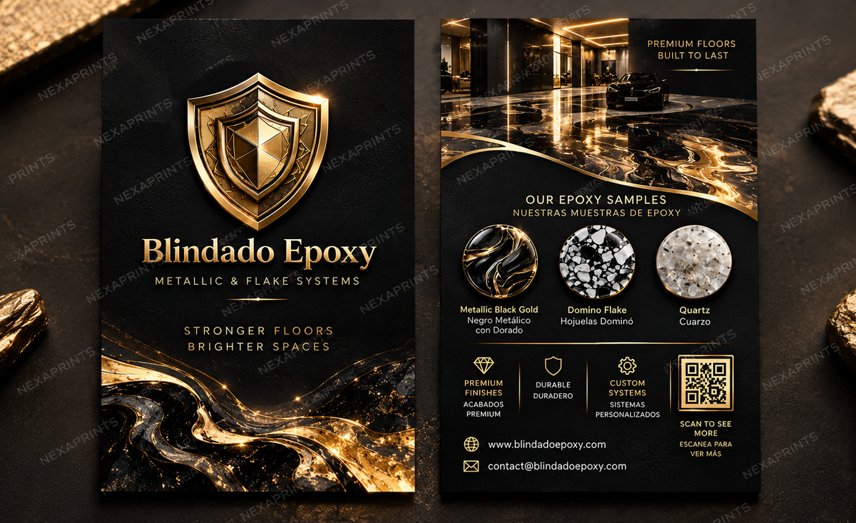 200 custom made cards with gold foil and raised spot uv