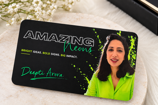 100 Premium Black Business Cards with Neon Green Foil | Custom QR Code & Professional Business Cards