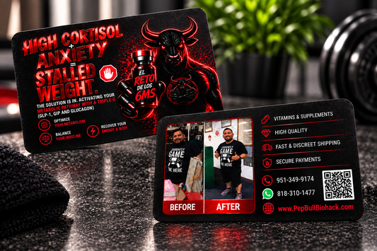 100 Custom Black & Red Fitness Business Cards | Supplement & Wellness Brand Marketing Cards