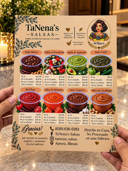 500 Custom Printed Menu Cards 8.5" x 11", Double-Sided Printing, Matte Finish