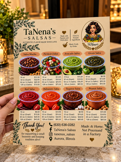 500 Custom Printed Menu Cards 8.5" x 11", Double-Sided Printing, Matte Finish
