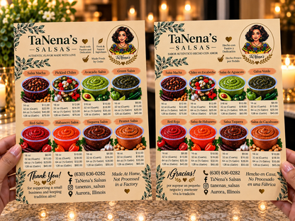 500 Custom Printed Menu Cards 8.5" x 11", Double-Sided Printing, Matte Finish