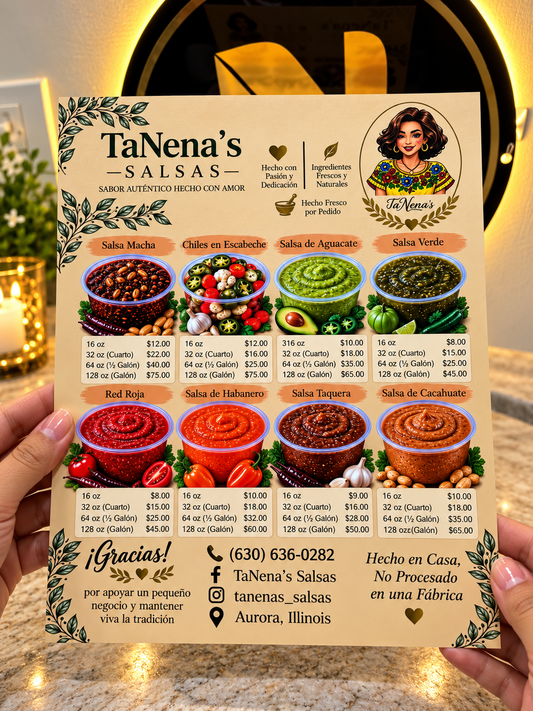 500 Custom Printed Menu Cards 8.5" x 11", Double-Sided Printing, Matte Finish