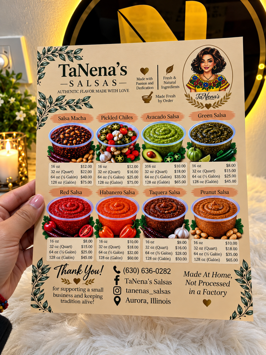 500 Custom Printed Menu Cards 8.5" x 11", Double-Sided Printing, Matte Finish