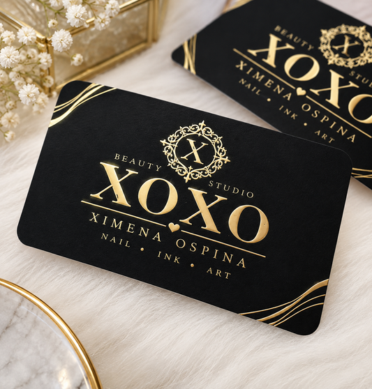 Luxury Black Gold Gift Card – Elegant Personalized Gift Certificate for Nail Salon, Tattoo & Beauty Services