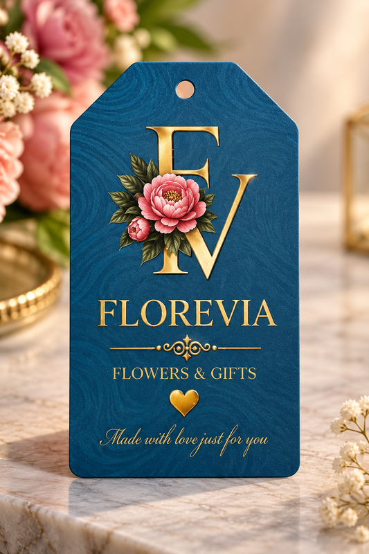 500 Custom Floral Hang Tags for Flowers & Gifts – Premium Boutique Product Tags