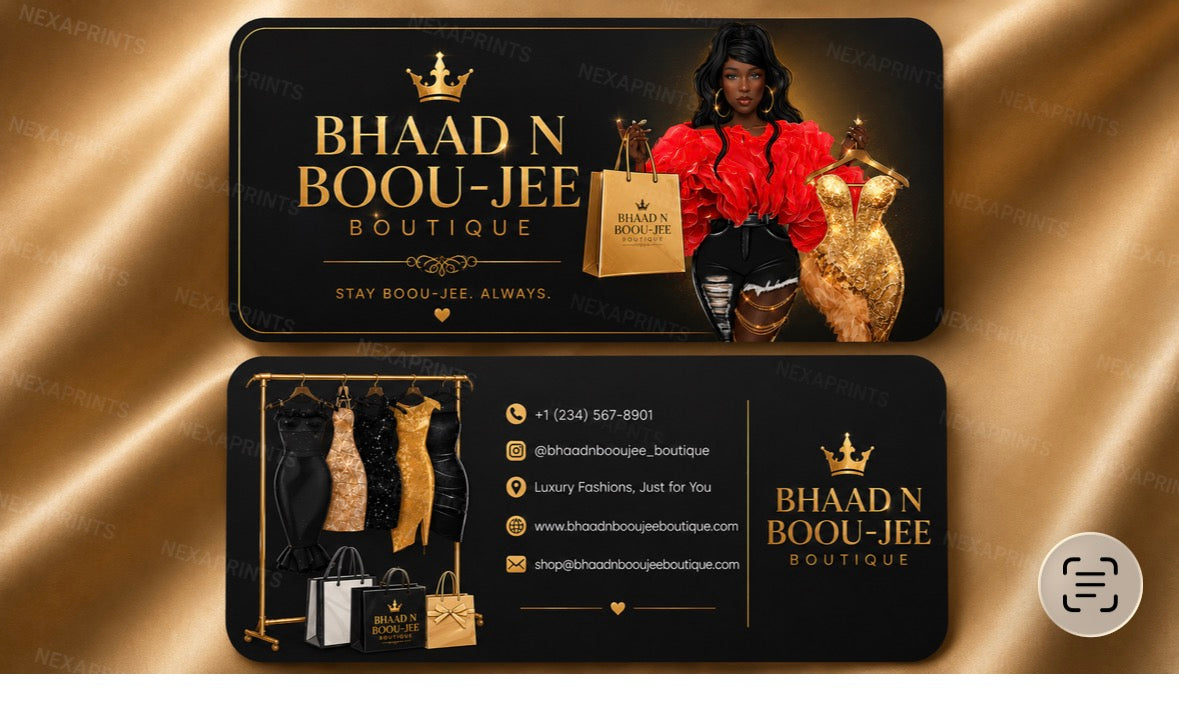 100 custom made business cards with gold foil and raised spot uv