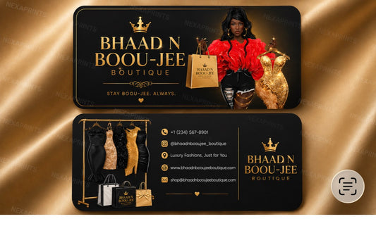 100 custom made business cards with gold foil and raised spot uv