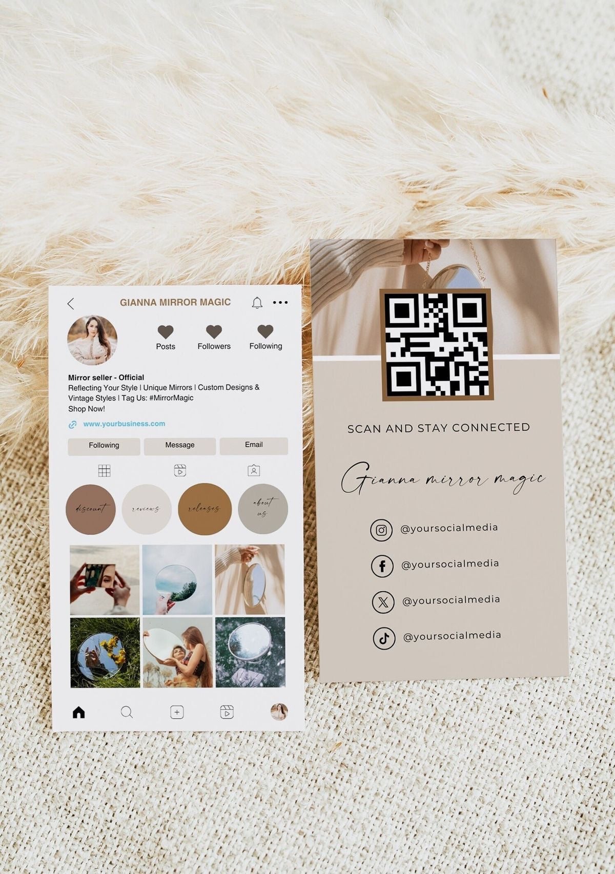 Instagram Business Cards | Custom QR Code Cards | 90 × 54 mm | 300 GSM