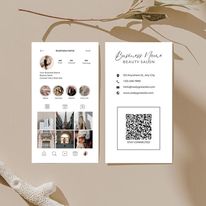 Instagram Business Cards | Custom QR Code Cards | 90 × 54 mm | 300 GSM