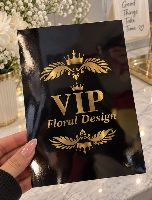Black Glossy Presentation Folder with Gold Print – Custom Business & Branding Folder