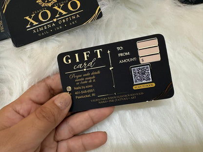 Luxury Black Gold Gift Card – Elegant Personalized Gift Certificate for Nail Salon, Tattoo & Beauty Services