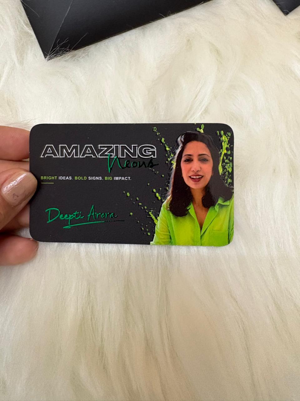 100 Premium Black Business Cards with Neon Green Foil | Custom QR Code & Professional Business Cards