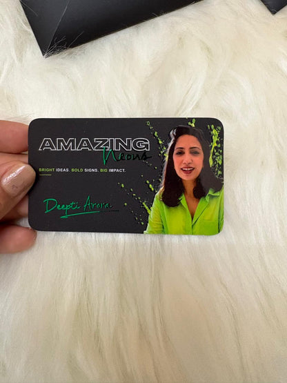 100 Premium Black Business Cards with Neon Green Foil | Custom QR Code & Professional Business Cards