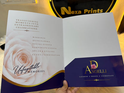 100 Custom Glossy Presentation Folders with One Pocket, Two-Sided Full-Color Printing