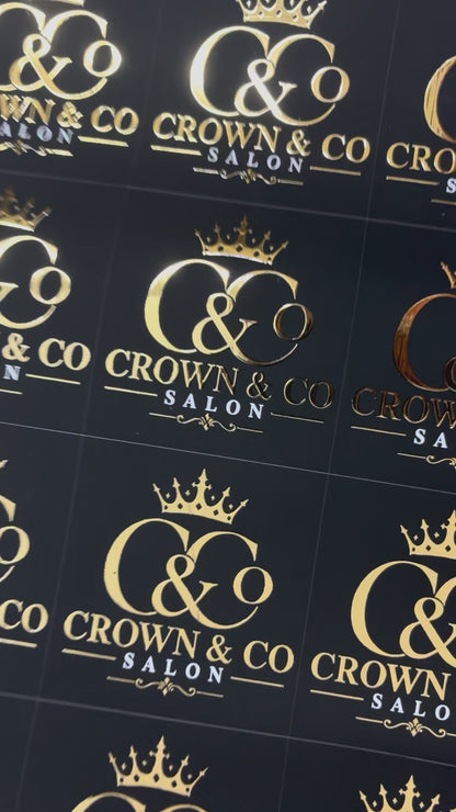 Gold Foil Stickers | Custom Metallic Gold Labels for Packaging | Size 5 Inch | 500 Stickers | Die Cut